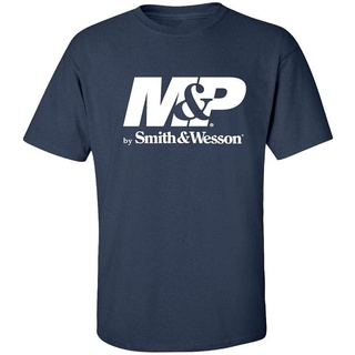 เสื้อยืดแขนสั้น ผ้าฝ้ายผสม ลาย Smith and Wesson แฟชั่นฤดูร้อน สําหรับผู้ชาย