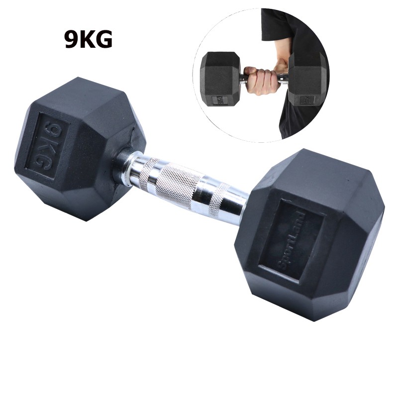 【Leo_Kohler】ดัมเบลหัวยางแบบหกเหลี่ยม รุ่น IR92022 ขนาด 9 KG
