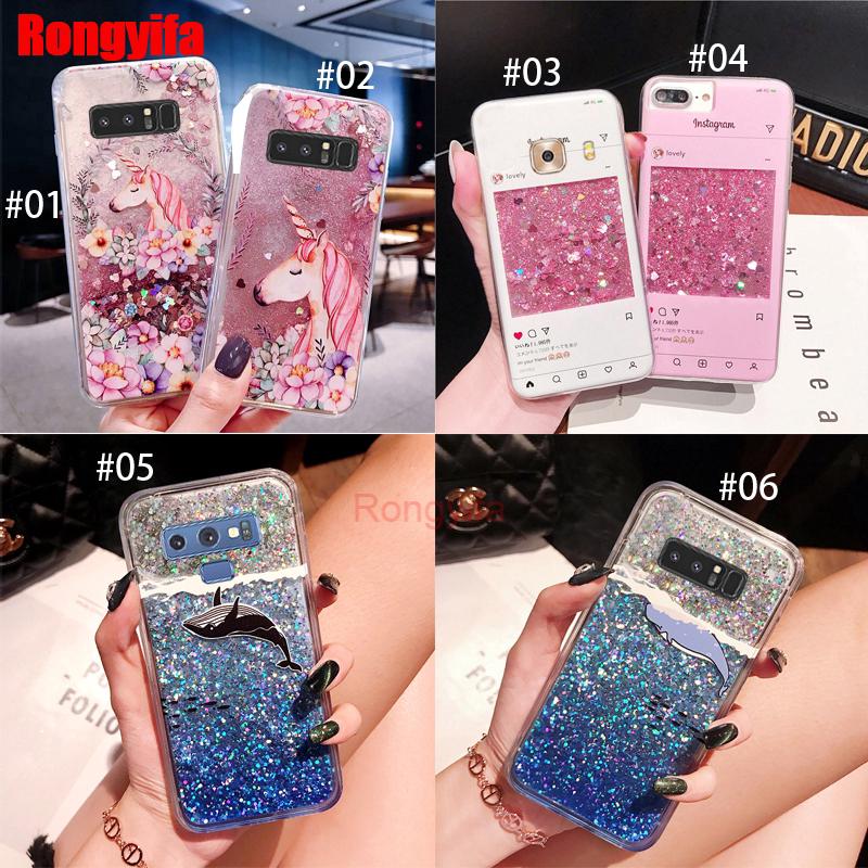 For Huawei Honor 5A 7A Y6 2018 GR5 2015 GR5 2017 7X 8 9 Case Quicksand Liquid Whale Unicorn Bling Glitter Soft Cover