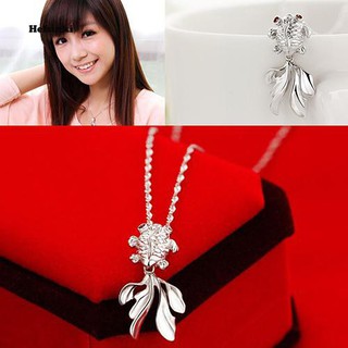 HEL_สร้อยคอแฟชั่น 925 Sterling Silver จี้รูปปลาทอง เครื่องประดับสตรี