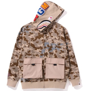 BAPE new desert camouflage shark head sweater hoodie