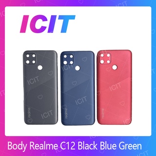 Realme C12 อะไหล่บอดี้ เคสกลางพร้อมฝาหลัง Body ForRealme C12 อะไหล่มือถือ ICIT 2020