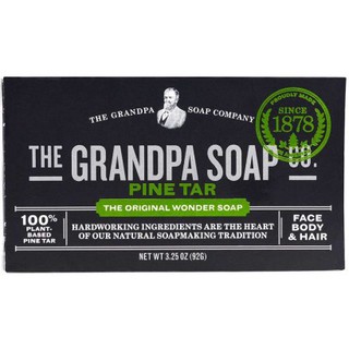 (กรอกโค้ด GRAD88 ส่วนลด40% (min 0, max 80) GRANDPA Wonder Pine Tar Soap Lather white บรรเทาโรคผิวหนัง