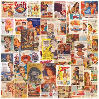 ❉ Retro Posters Junk Journal - Movie Advertising Series 02 สติ๊กเกอร์ ❉ 60Pcs/Set Mixed DIY Fashion Luggage Laptop Skateboard Doodle Decals สติ๊กเกอร์