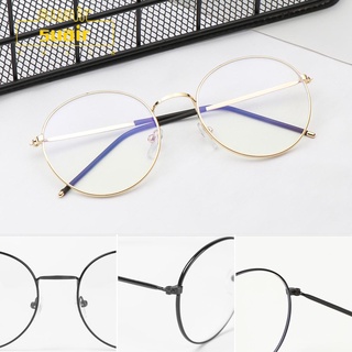 SUBEI Fashion Anti-Blue Light Eyeglasses Computer Eyeglasses Protection Metal Glasses Online Classes Women Men Round Vintage Ultra Light Frame