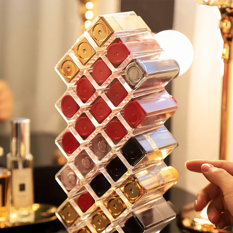 COLO 28 Grids Cosmetic Lipstick Jewelry Box Case Lipstick Storage Box