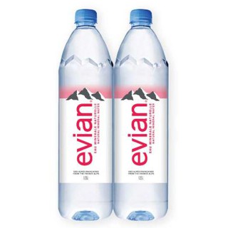 เอเวียง น้ำแร่ธรรมชาติ น้ำดื่ม ขนาด 1.25/1.50L ยกแพ็ค แพ็คคู่ 2ขวด EVIAN MINERAL DRINKING WATER 1.25/1.5L