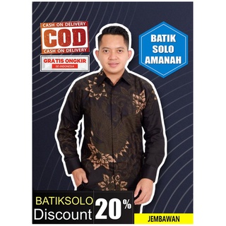 Jembawan BATIK INDONESIA BATIK เสื้อเชิ้ตแขนยาว ผ้าฝ้าย ลายใบไม้ 3 ใบ สีฟ้า สไตล์โมเดิร์น