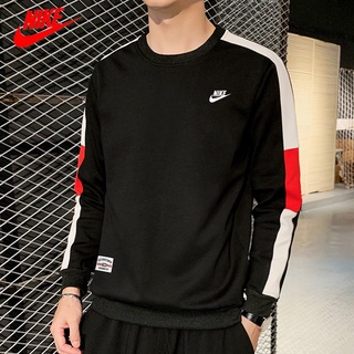 Nike เสื้อกันหนาวลําลอง คอกลม แบบสวมหัว เหมาะกับฤดูใบไม้ผลิ และฤดูใบไม้ร่วง สําหรับผู้ชาย