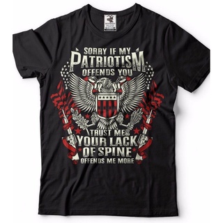 T-shirt  เสื้อยืด พิมพ์ลาย Sorry If My Patriotism Offends You Usa แฟชั่นสําหรับผู้ชายS-5XL