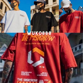 WK  [M～5XL]⚡️เสื้อยืด⚡️THE”MSiCROW หกเหลี่ยมคอกลม แขนสั้น แฟชั่นและการพักผ่อนทุกการแข่งขัน #W11