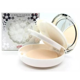 แป้งยาฟู ตลับสีเงิน ลายดอกไม้ 2 ชั้น Yafu Fine Moistening Whitening Cake/no.1113/49฿