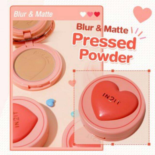IN2IT Blur&Matte Pressed Powder อินทูอิท เบลอ & แมทต์เพรสพาวเดอร์ SPF20 PA+++ แป้งเบลอผิว ปกปิด คุมมัน