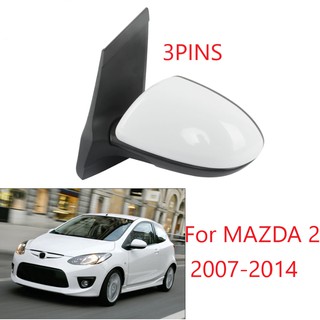 กระจกมองหลังรถยนต์ สําหรับ MAZDA 2 DE 20072008 ฐานสี 3-PINS 2009 2010 2012 2013 2014