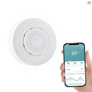 Smart Zigbee เครื่องตรวจจับคุณภาพอากาศ ฟอร์มาลดีไฮด์ Co2 อุณหภูมิ ความชื้น ควบคุมผ่านแอพ
