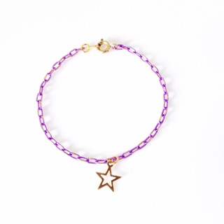 Purple chain + gold star pendant