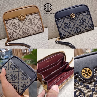 TORY BURCH T MONOGRAM ZIP COIN CASE