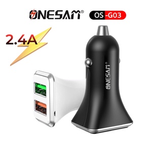 อแดปเตอร์ชาร์จแบตในรถยนต์ ONESAM รุ่น OS-G03 ชาร์จไว 2.4A Car Charger USB 2 ช่อง ของแท้ 100% รับประกัน 1 ปี