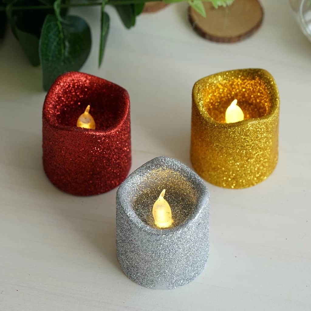 GLITTER LED TEA LIGHT เทียนไร้ควัน