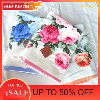 ผ้าเช็ดตัวcotton100.​ รุ่นลายดอกไม้