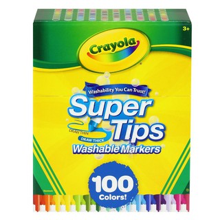 งานศิลปะ สีเมจิกซุปเปอร์ทิปส์ ล้างออกได้ CRAYOLA 100 สี อุปกรณ์เครื่องเขียน ผลิตภัณฑ์และของใช้ภายในบ้าน WASHABLE SUPER T