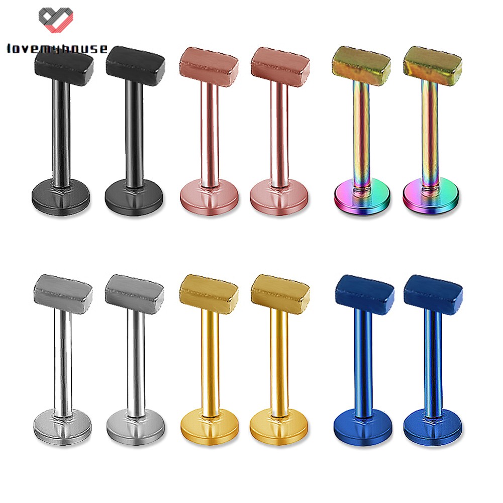 1 Pair Women Body Piercing Jewelry Lady Lip Nail Piercing Studs Thread