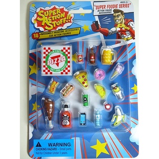 Super Action Stuff 18 Piece Super Foodie Action Figure Accessories 1:12