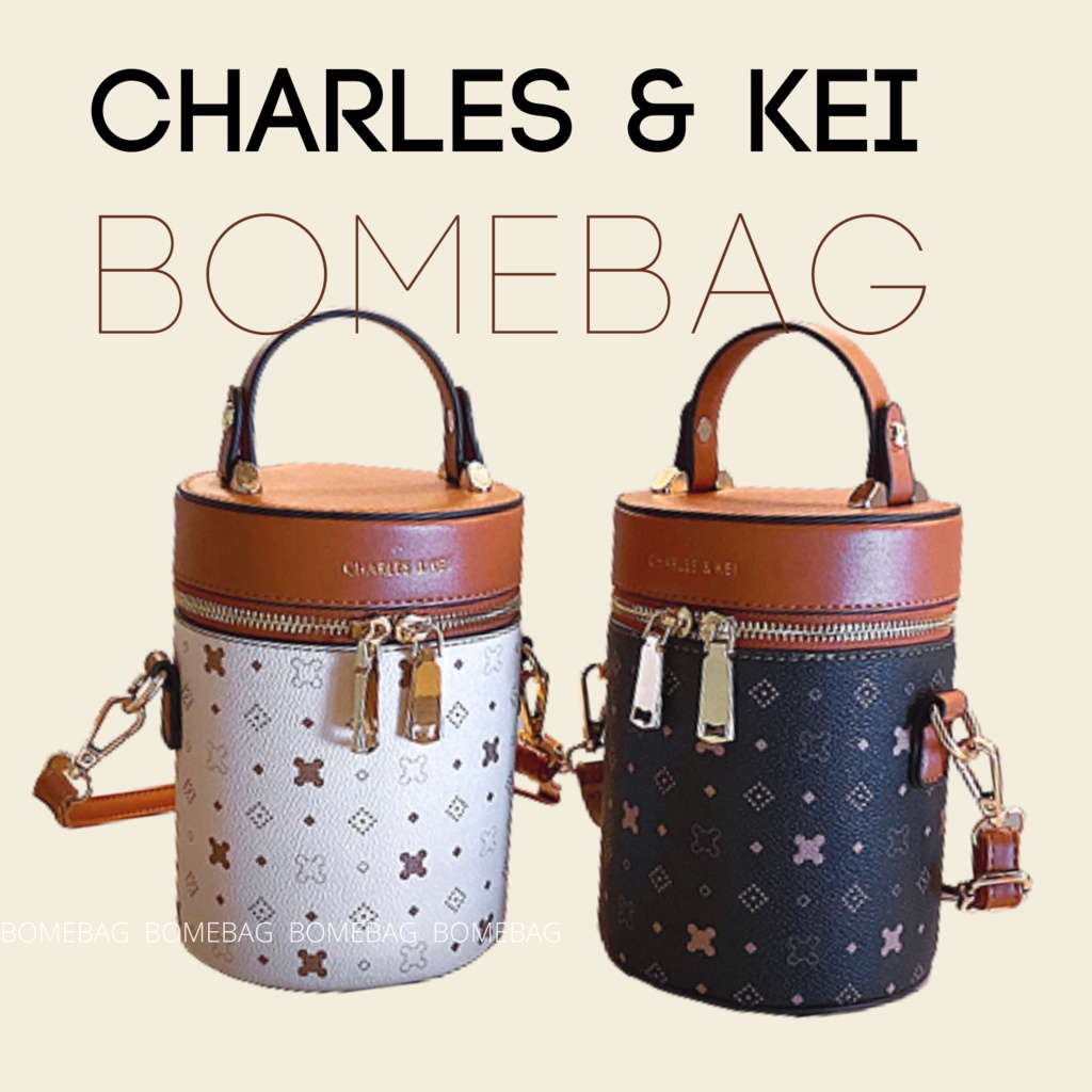 Charles &amp; Keith กระเป๋าทรงถังงานซิปรอบน่ารักๆ [BMB-L64]