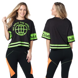 Zumba Wear We Move The World Crop Top (เสื้อยืดออกกำลังกายซุมบ้า)