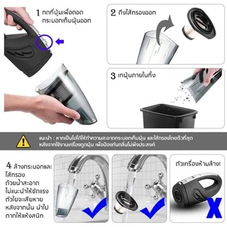 เครื่องดูดฝุ่น ไร้สาย รุ่น R-6053 120W Wet&Dry เอนกประสงค์ใช้ได้ทั้งในบ้านและในรถ ชาร์จไฟได้