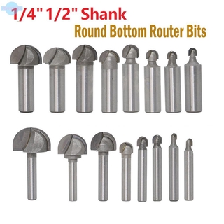 1 / 2 " 1 / 4 " Shank 2 Flute Round Bottom Router Bits สําหรับงานไม้