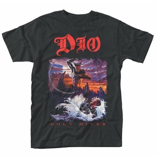 เสื้อยืดผ้าฝ้ายพิมพ์ลายแฟชั่น เสื้อยืด พิมพ์ลาย Dio Holy Diver สําหรับผู้ชาย