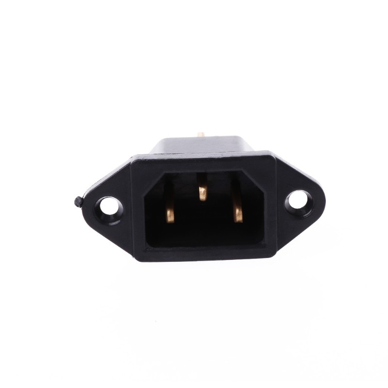 10 ชิ้น/ชุด ac 250 v 10a 3 - pin terminal iec 320 c 14 อุปกรณ์ปลั๊กซ็อกเก็ตสีดํา