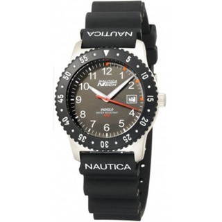 Nautica Mens N06511 Resin Round Analog Watch (Black)