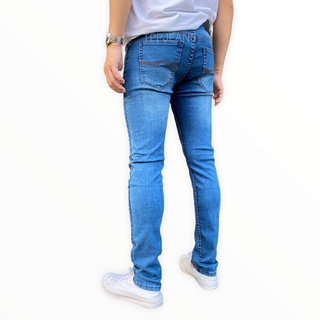 JEANSEXPRESS Skinny Blue Denim กางเกงยีนส์สีบลูฟอก ทรงสกินนี่ยืด เป้ากระดุม ทรงสวย สวมใส่สบาย Size 28-36 รับชำระปลายทาง