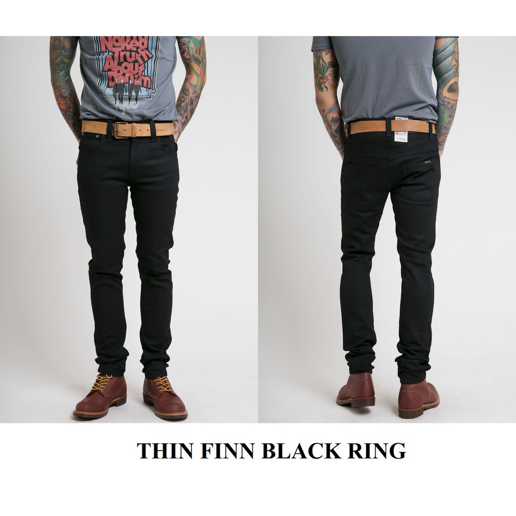 nudie thin finn black ring
