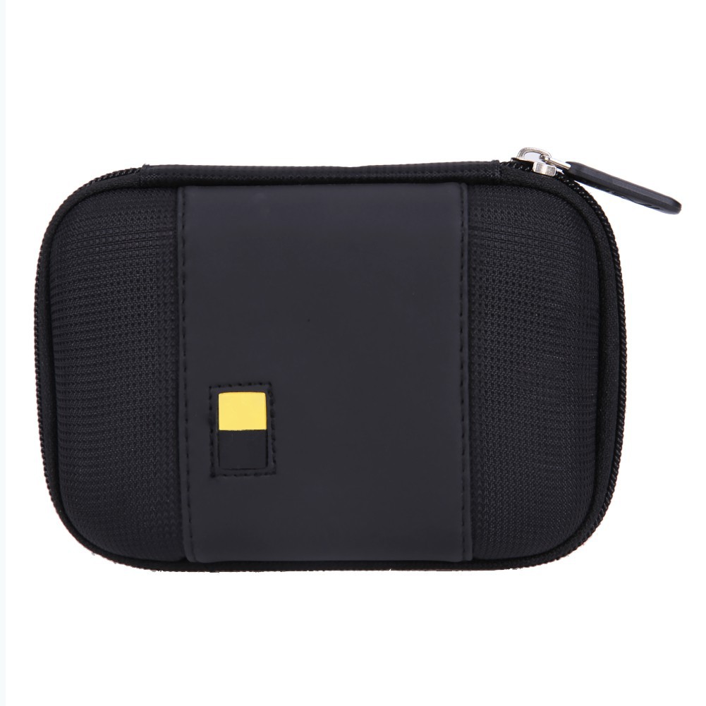 Portable Sailcloth PU Carrying Case Bag for 2.5 inch External Hard Drive Black