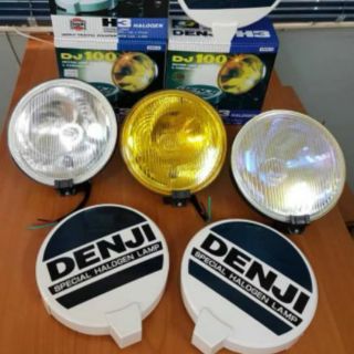 **ส่งฟรี สปอร์ตไลท์ Denji ไฟตัดหมอก ของแท้ รุ่น DJ-100 ขนาด 7" นิ้ว พร้อมฝาปิด สีรุ้ง เหลือง ขาว/คู่