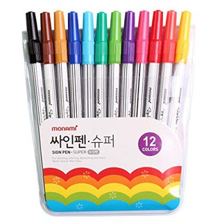 MONAMI Super Sign Pen ปากกาสีน้ำ ซูเปอร์ไซน์เพน ปากกาเมจิก โมนามิ 12 สี