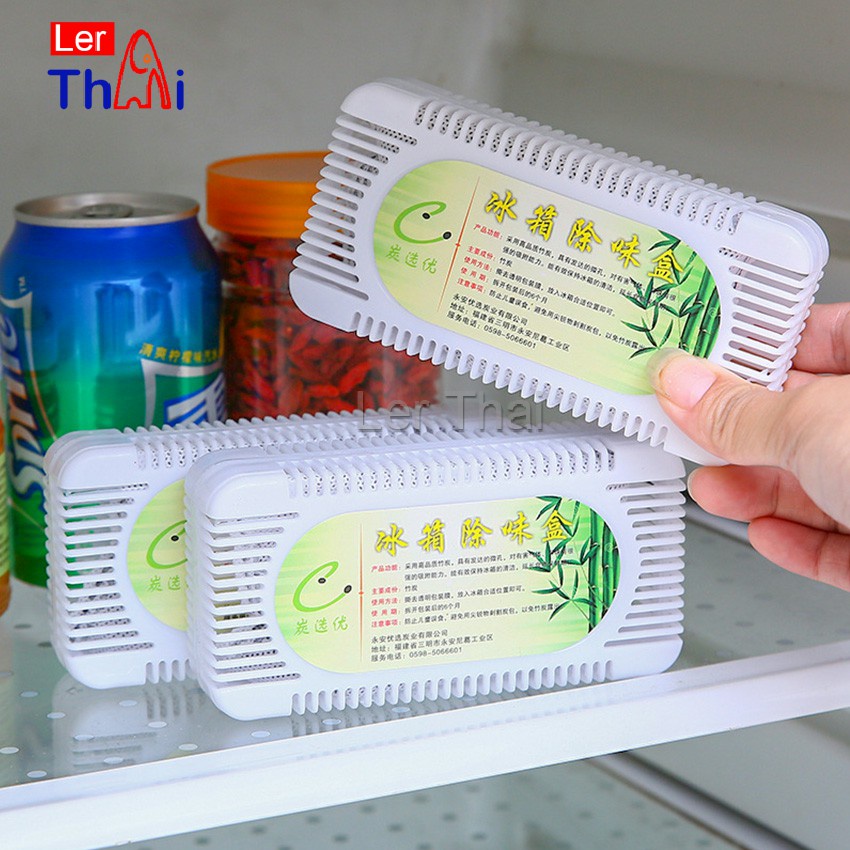 LerThai กล่องถ่านไม้ไผ่กําจัดกลิ่นสําหรับตู้เย็น  Deodorant box