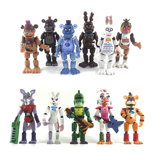 New 5/6pcs Five Nights At Freddys Action Figures Toys Security Breach Series Foxy Bonnie Fazbear PVC Dolls FNAF For Kid Gifts