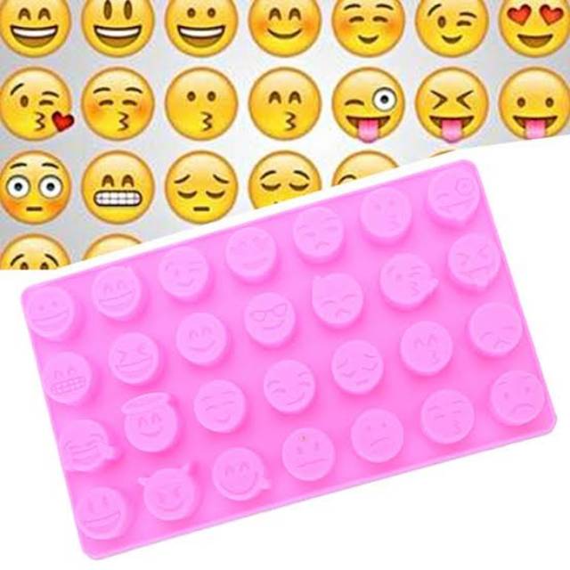 Istana Baking Emoji Jelly Pudding Ice Cube Chocolate Mold 28 cav