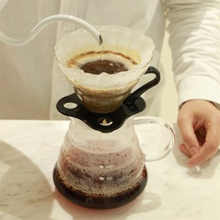 อุปกรณ์กรองกาแฟกรองกาแฟ Dripper Glass funnel with plastic tray