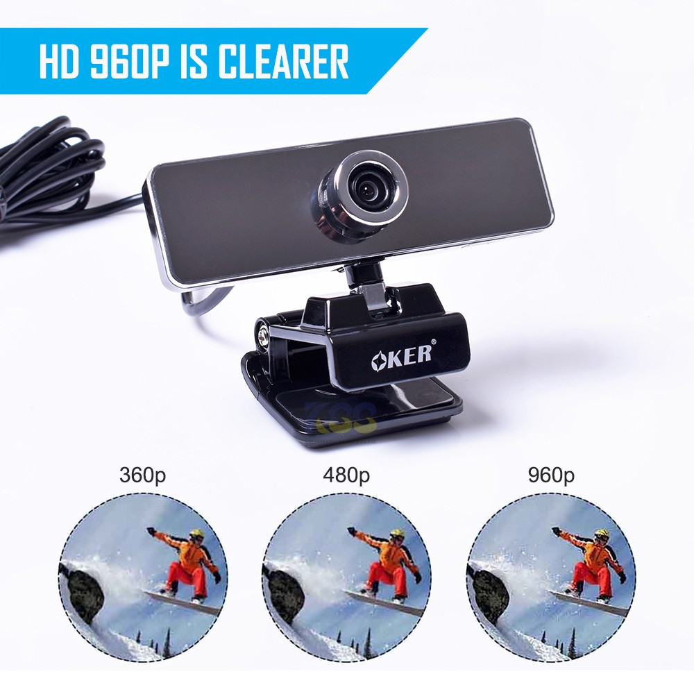 💕💕กล้องเว็บแคม Oker HD-100 Full HD 960P Webcam มีไมค์ในตัว ภาพชัด ประกัน 1 ปีเต็ม💕💕