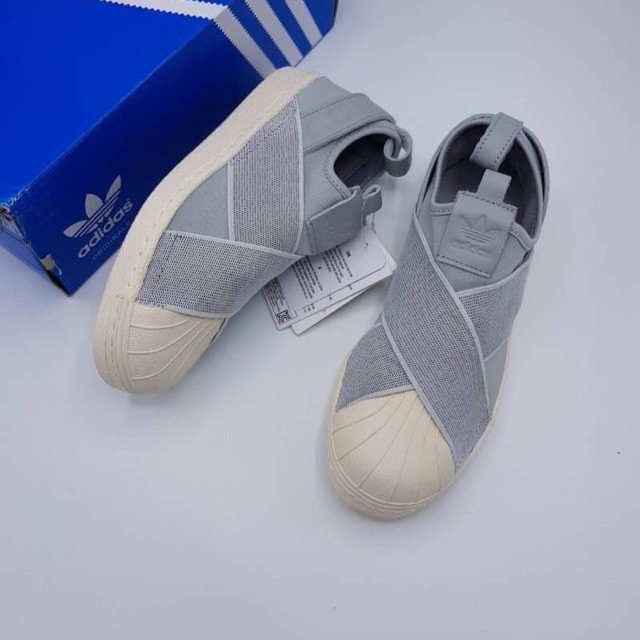 Adidas Superstar Slip on สีเทา แท้ %