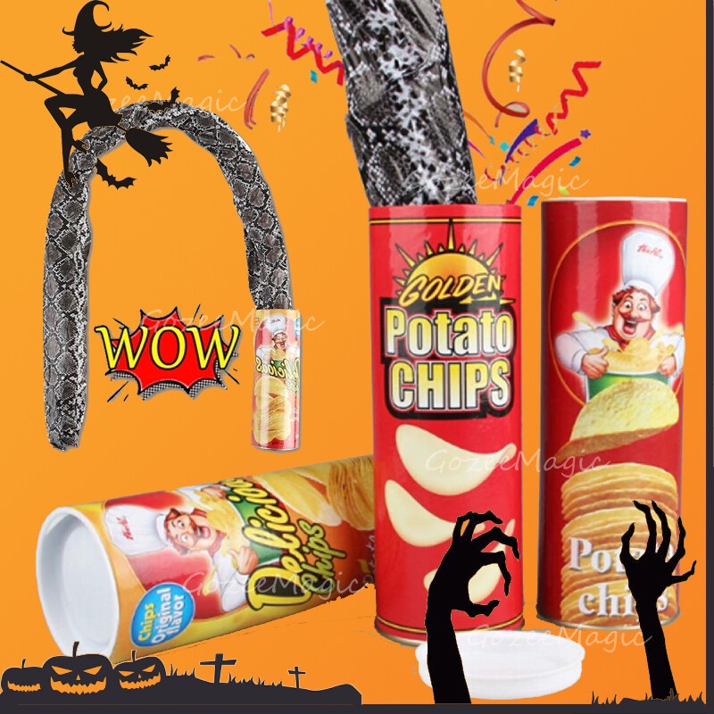 ของเล่นตลก กระป๋องมันฝรั่งทอด งู น่ากลัว น่ารัก ของขวัญวันฮาโลวีน สําหรับเด็ก