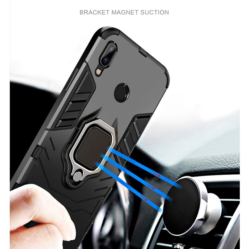 เคสโทรศัพท์มือถือพร้อมแหวนขาตั้งสําหรับ Huawei Y7A Y5P Y8P Y6S 2020 Y9 2019 Honor 8x 20 10 Lite Play Note 10 Y Max hard case cover car ring Plastic Casing Back Cover