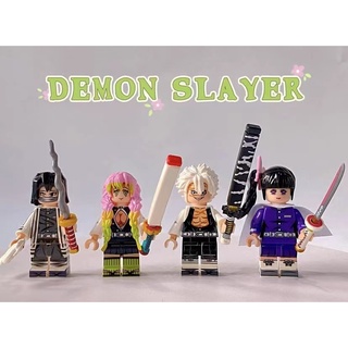 ของเล่นตัวต่อฟิกเกอร์ Demon Slayer Kamado Tanjirou Tsuyuri Kanao Kanroji Mitsuri ขนาดเล็ก สําหรับเด็ก