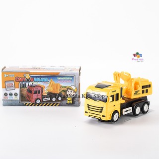 ProudNada Toys ของเล่นรถบรรทุกแม็คโครชนถอย มีเสียงมีไฟ CARTOON DIGGER NO.2020-1