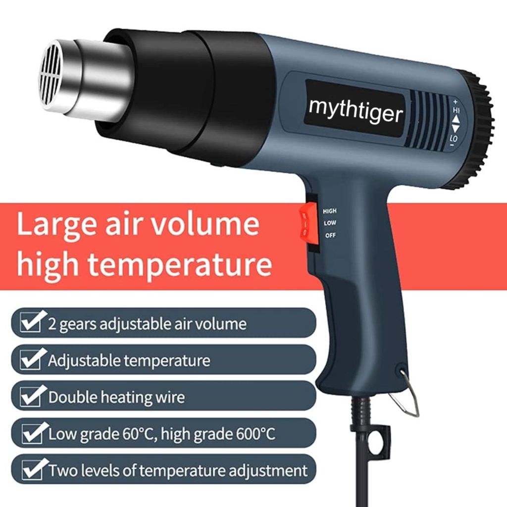 ♨Heat Gun 2000W Professional Hot Air Gun with 2 Temperature Modes Hands-Free Stand Built-in Ideal for Stripping Paints S